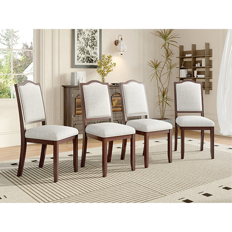Ensemble de 4 chaises de salle à manger de style campagnard, rembourrées avec dossier haut, sièges modernes pour la cuisine, la chambre à coucher et le salon