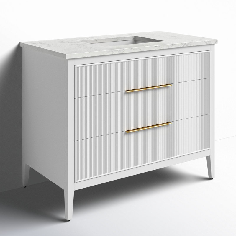 Emma 42" W Single Vanity, White