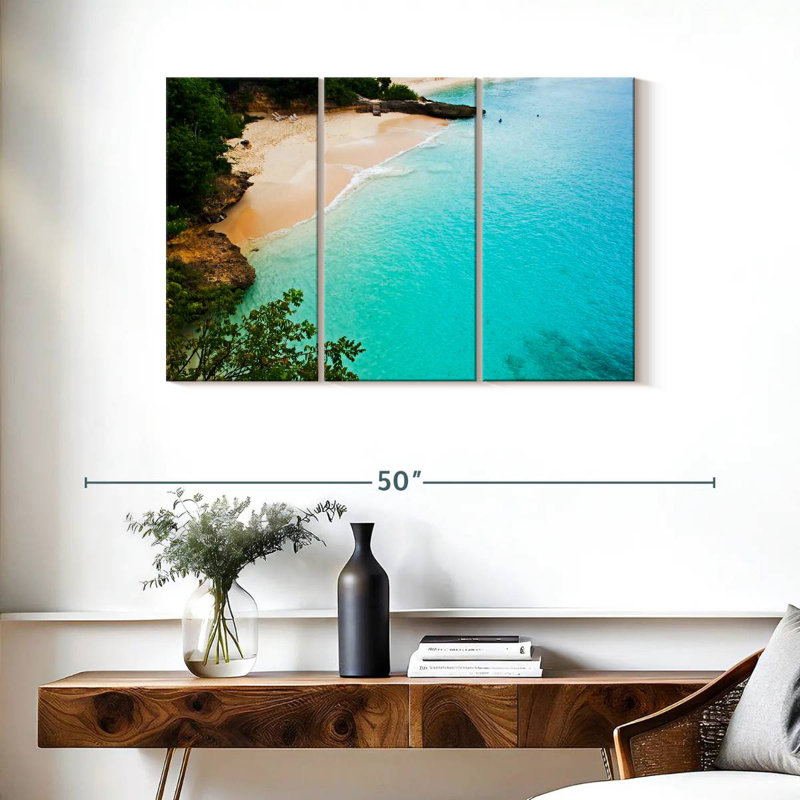 Gillard, plage de sable blanc, Anguilla, H 24 po x l 38 po