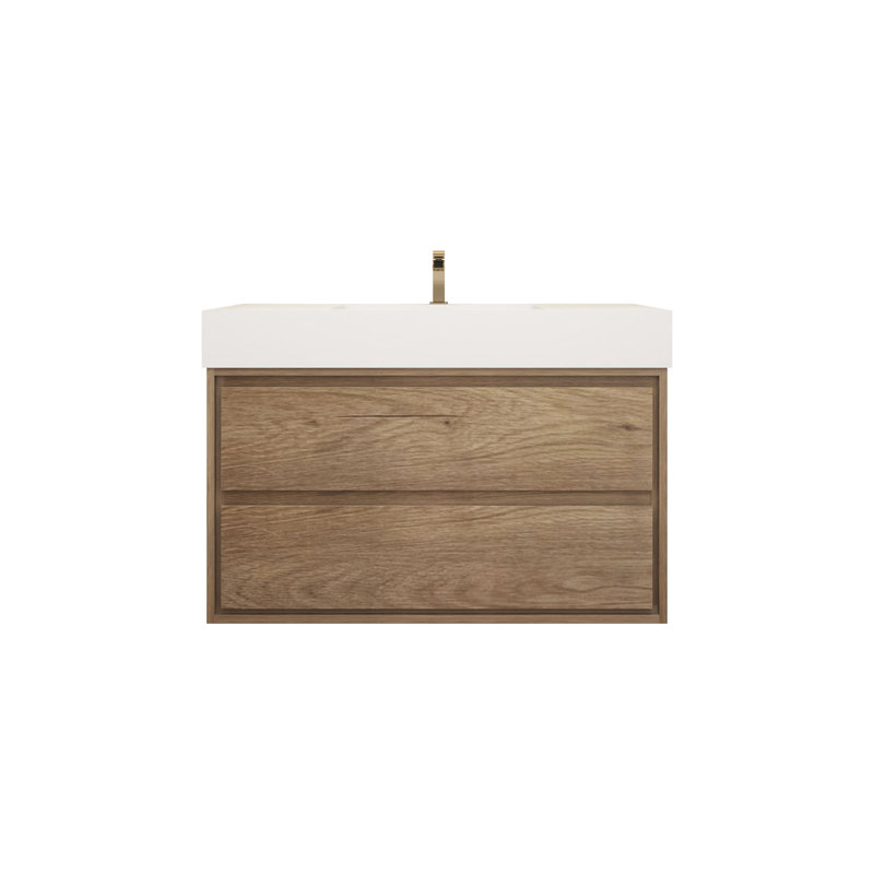 Base de meuble-lavabo Victoria seulement, Chêne et teck