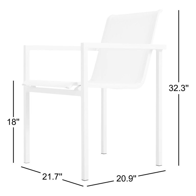 Skiff Outdoor Dining Armchair, White