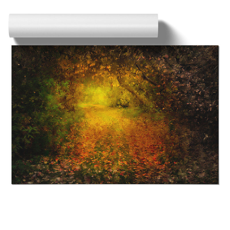 Autumn Forest Painting - Frameless Print, 42cm H x 59cm W x 0.1cm D