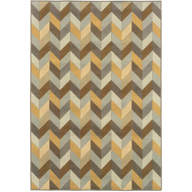 Tapis gris / brun en polypropylène tissé à la machine Palombo, Tapis de couloir 1 pi 9 po x 3 pi 9 po