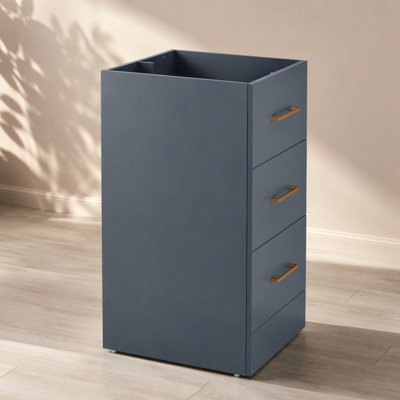 Ensemble de meuble-lavabo autoportant avec cadre en bois massif 30 po, 3 tiroirs et portes à fermeture douce