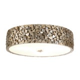 Mosaic 3-Light Flushmount In Silver