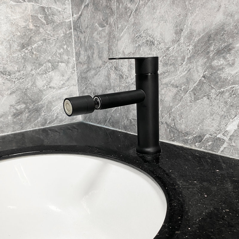 Matte Black Bathroom Faucet For Sink - Stainless Steel Single Handle Vanity Basin Tap With Corrosion Treatment And Steady Water Jet Aerator Modern In Rust- Finish Calm