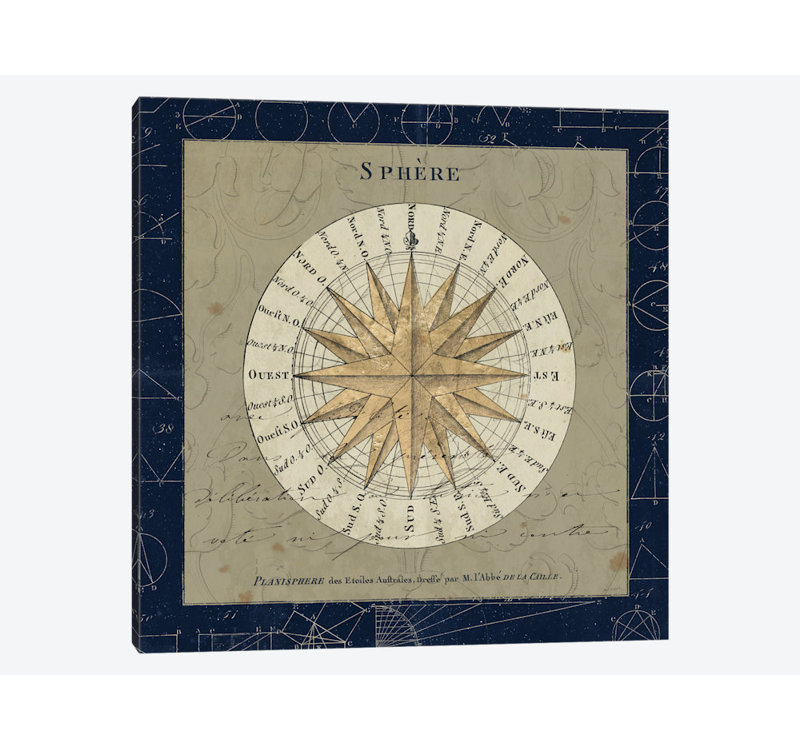 « planisphere of the stars », reproduction d’art sur toile tendue en bleu, H 26 po x l 26 po x P 1,5 po