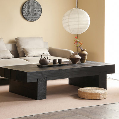 Wabi-sabi vintage solid wood coffee table