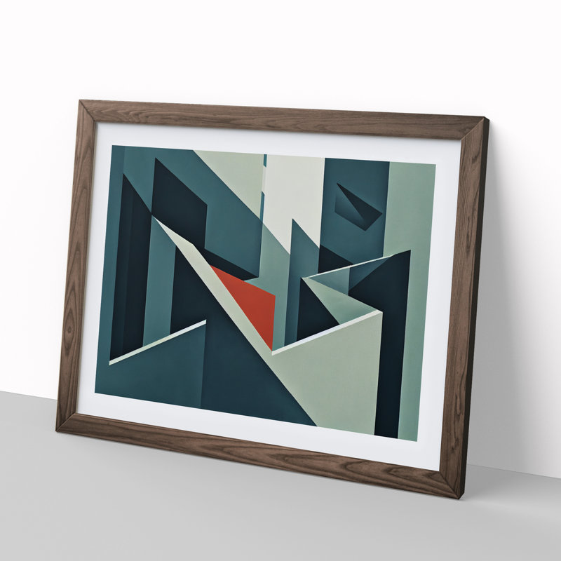 Inspirational Modern Abstract - Framed Print, 34cm H x 46cm W x 2cm D, Walnut