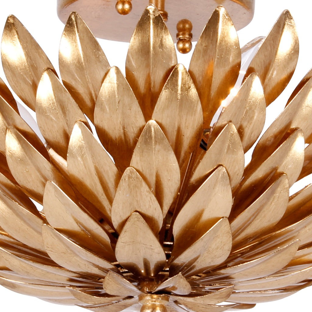 Margo 4-Light Semi Flush Mount, Antique Gold
