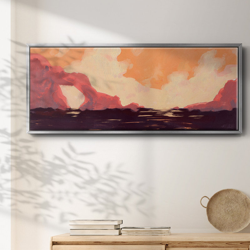 «Pink Rock Coast I», toile encadrée, H 20 po x l 50 po