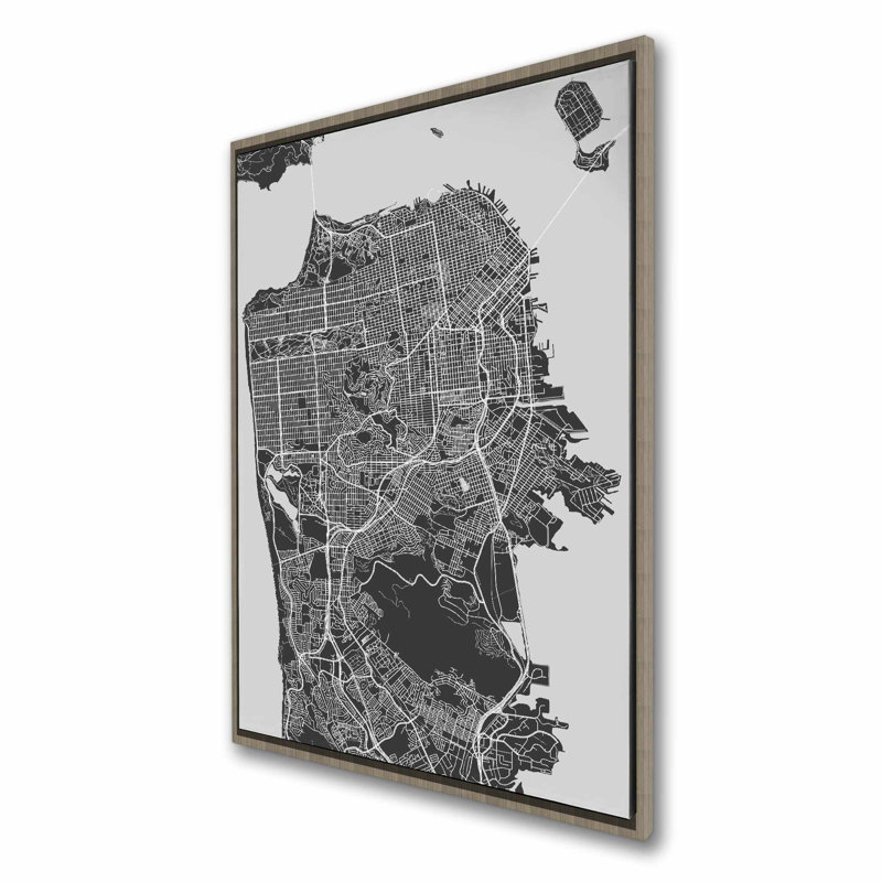 San Francisco City Plan, toile encadrée | Décor industriel