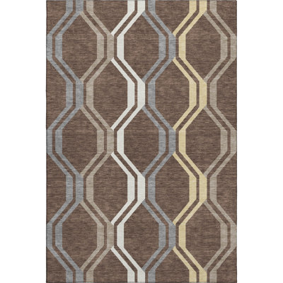 Premium Machine Washable Mayfield AMF2326 Mid-Century Modern Rug