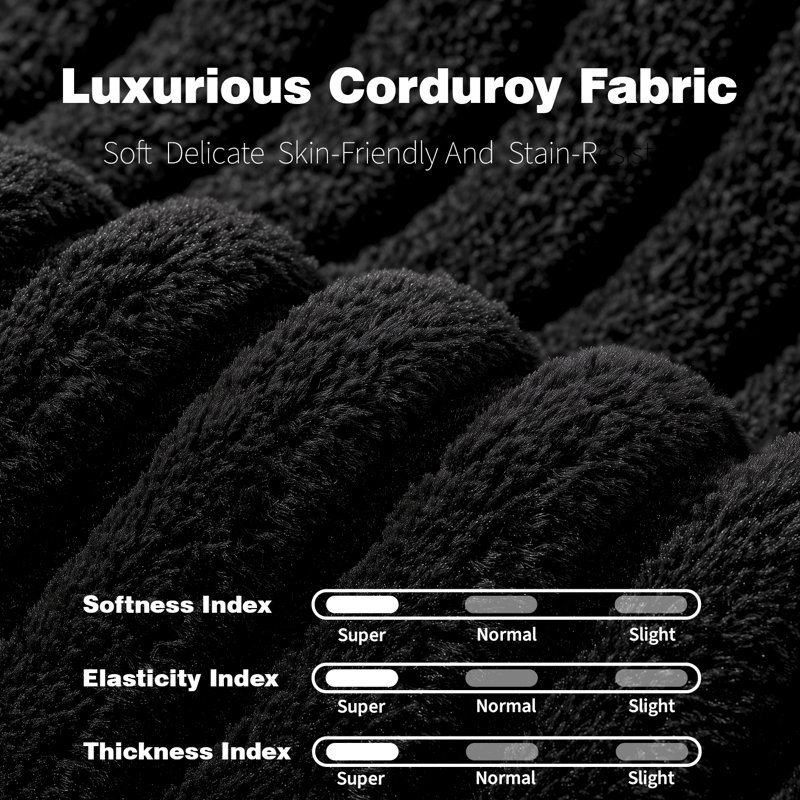 108" Sectional Couch with L-Shape Chaise, Modular Plush Corduroy Sofa, Left-Right Reversible, Living Room & Bedroom