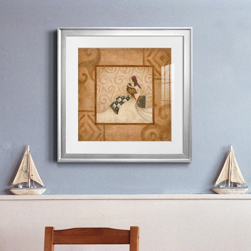 «A Mother's Love» - peinture encadrée, H 22,5 po x l 22,5 po x P 1,5 po, Papier avec cadre argenté