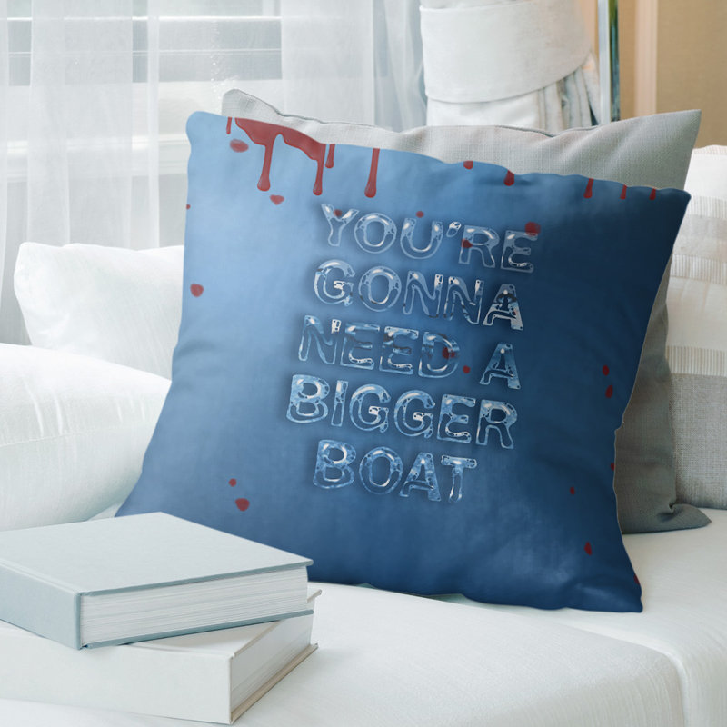 Oreiller d’art et de sang à l’eau, 18 po x 18 po, Housse de coussin seulement - sans insert