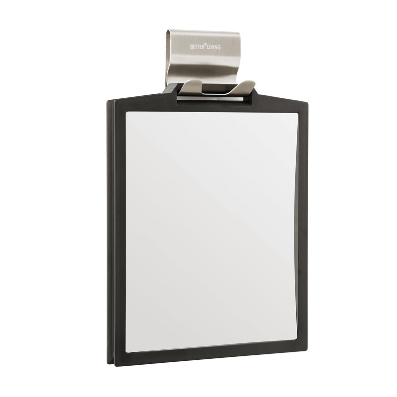 Black Double-Sided Fogless Magnifying Shower Mirror