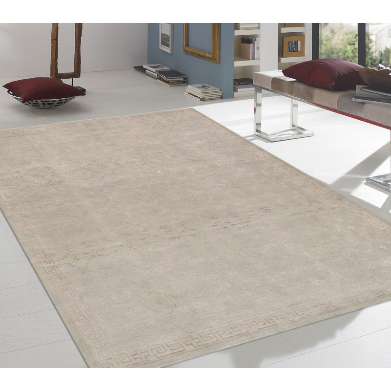 Azerbaijan Hand Knotted Wool Geometric Area Rug in Gray, Rectangle 10'2" x 14'2"