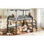 Lit mezzanine double avec rangement, auvent moderne en MDF en métal pour les petites chambres à coucher