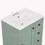 Meuble-lavabo vert clair 24 po avec lavabo intégré en céramique, tablette à double couche et tiroirs à fermeture en douceur-915830445