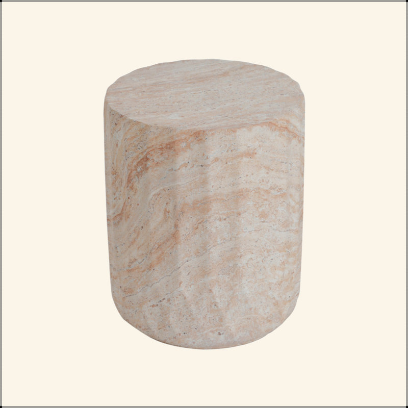 Outdoor/Indoor Lightweight Concrete Side Table,Cylinder Accent Table