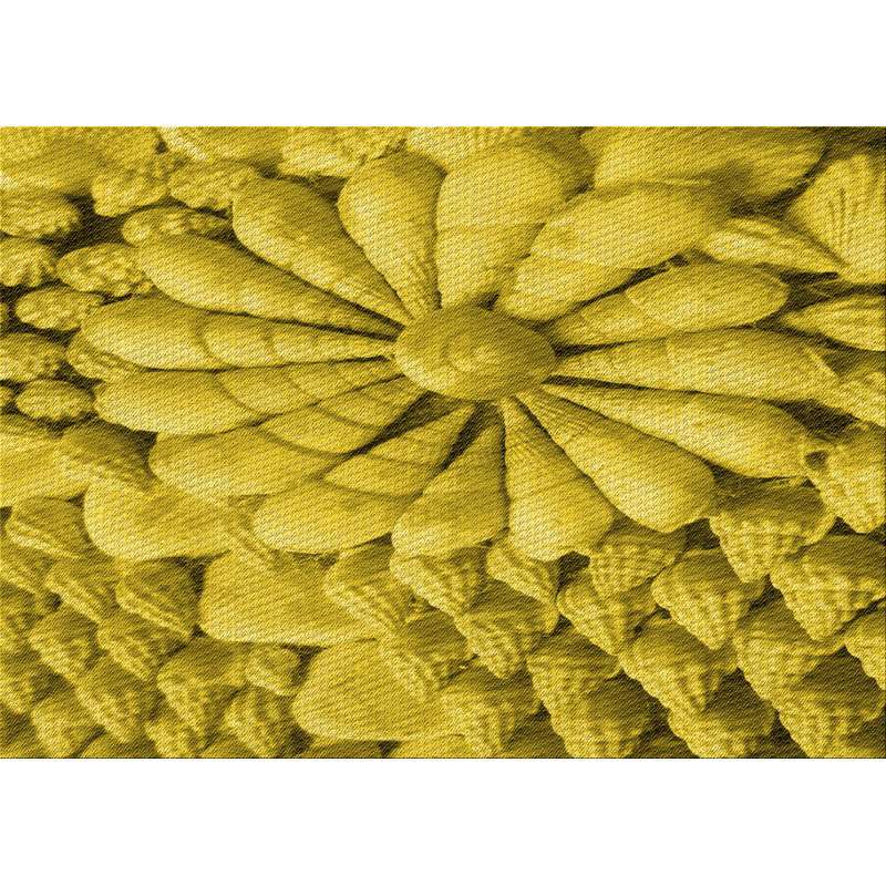 Tapis jaune tissé à la machine, Rectangle 8 pi x 10 pi