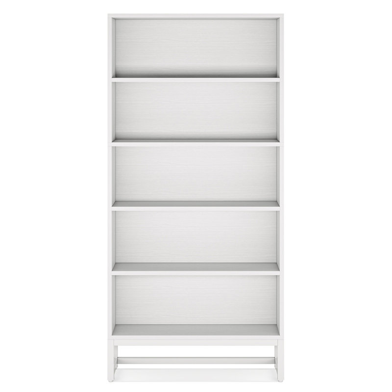 70.87" 5-Tier White Heavy Duty Bookshelf Library Organizer For Living Room, Office, Bedroom