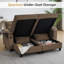 Canapé-lit convertible 2 pièces Chiase Lounge avec ports USB et Type-C, 2 porte-gobelets, table d'appoint, rangement sous l'assise et accoudoirs avec rangement-1566182744