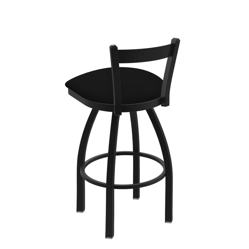 Tabouret de bar 821 Catalina, Vinyle noir, Noir froissé, Tabouret de comptoir (assise de 25 po de hauteur)