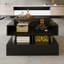 High-gloss Coffee Table With Led Lighting, Tempered Glass Top & Storage Drawer - Versatile Side Table-452482989