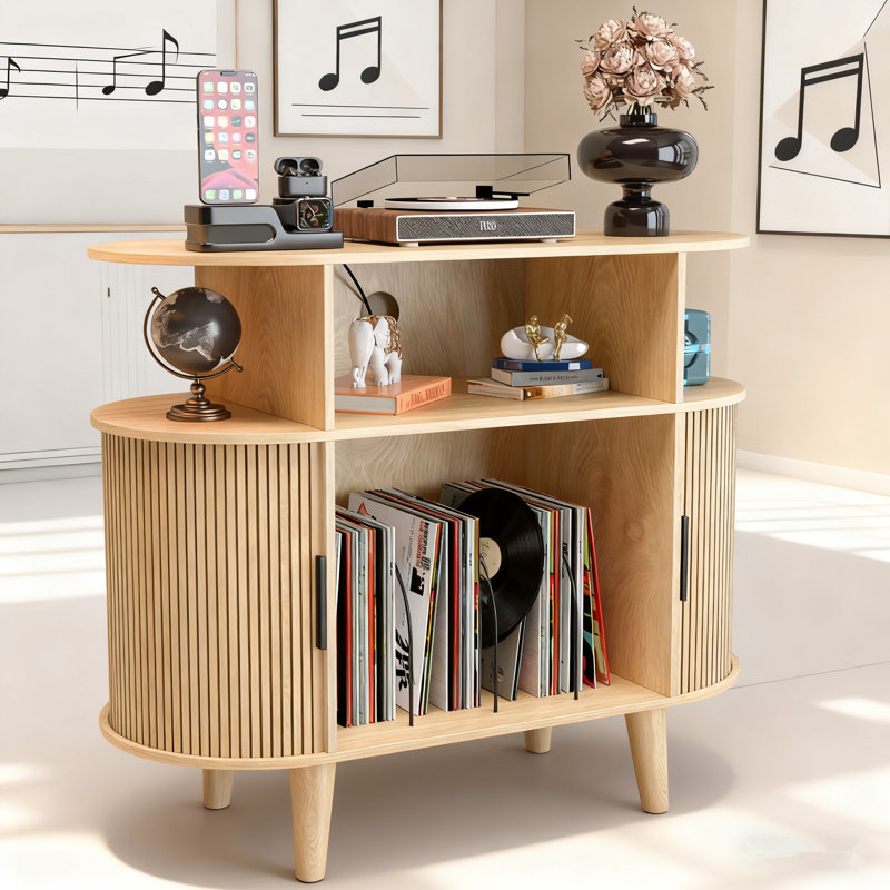 Support pour tourne-disque, Chêne