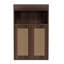 Armoire de rangement autoportante avec portes en rotin et tablette réglable-1239916304