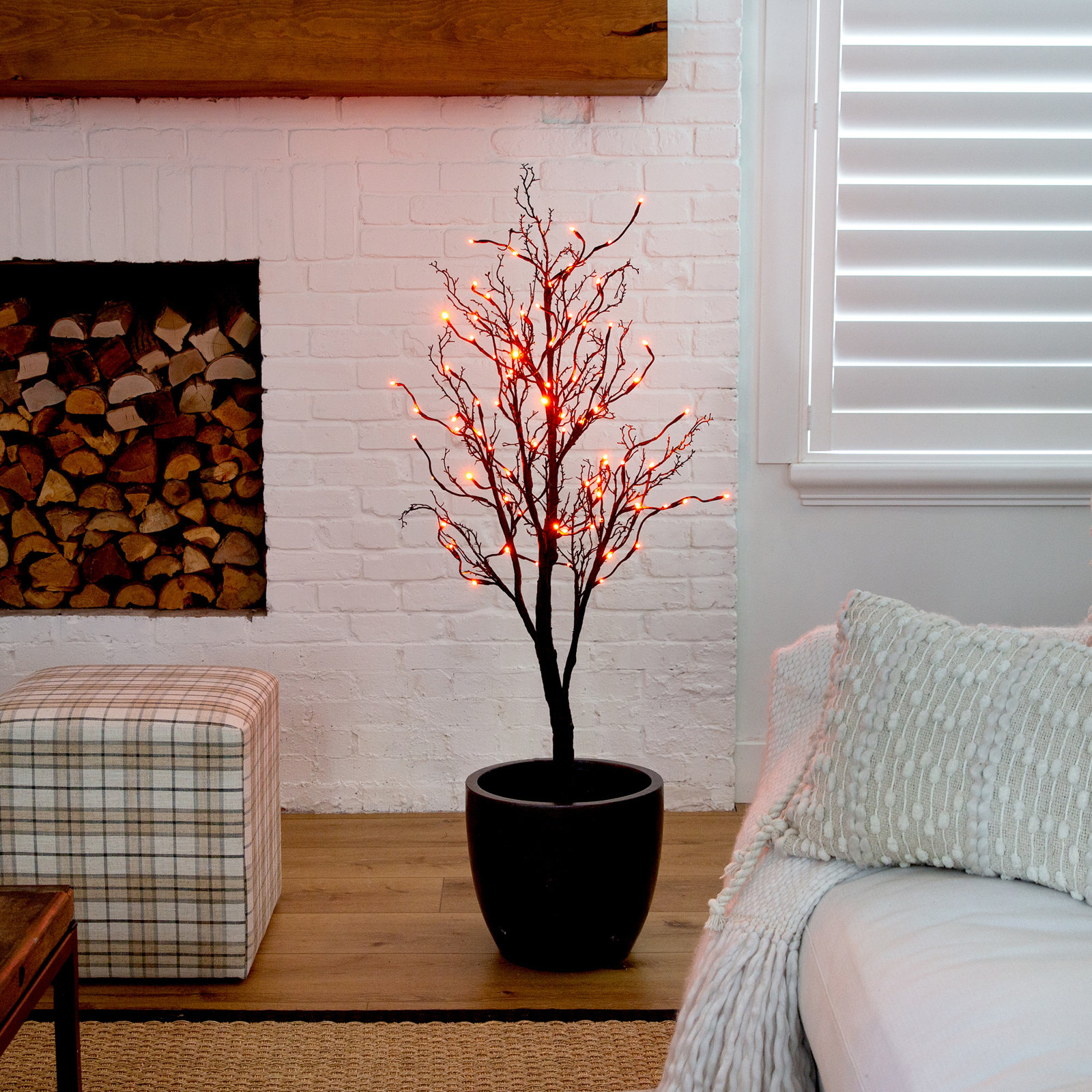 48" Pre-Lit Twig Tree with Base Included