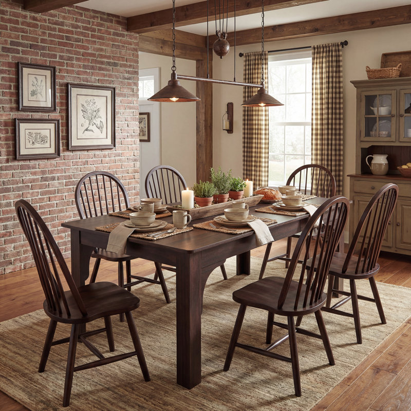 68.9'' W Brown Wood Grain Dining Table