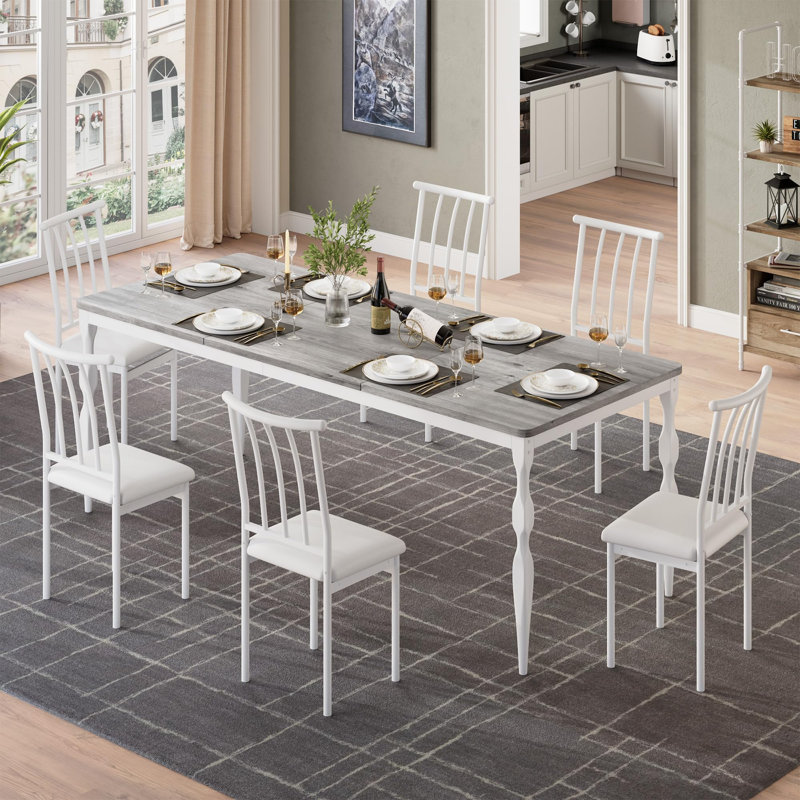 Table de salle à manger GarveeHome, Blanc