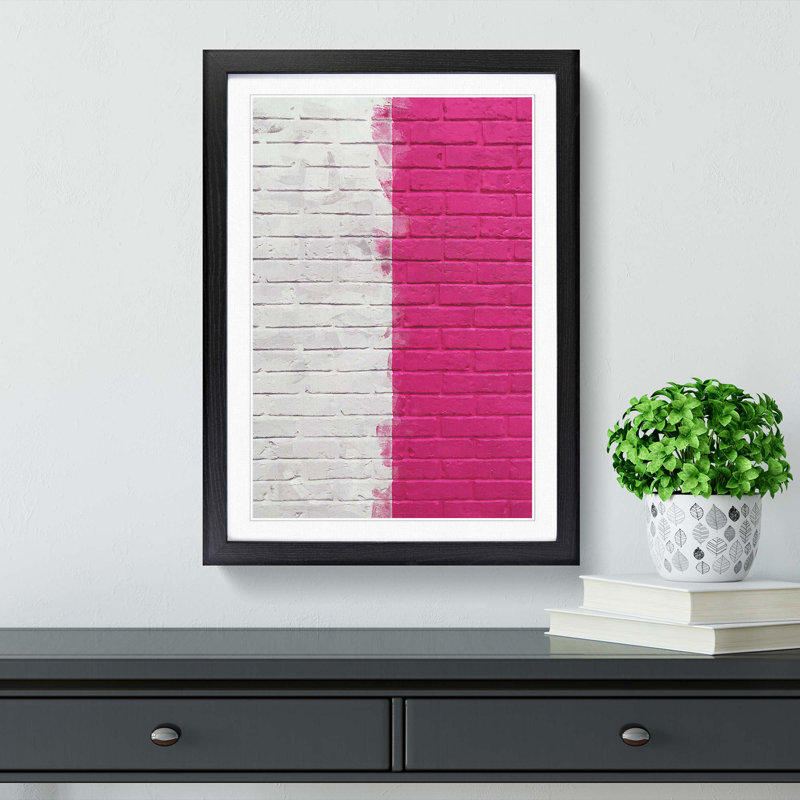 Wall Divided in Abstract - Picture Frame Graphic Art Print, Black, 50cm H x 35cm W x 2cm D