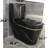 Dual-Flush Elongated One-Piece Black Toilet (Seat Included)