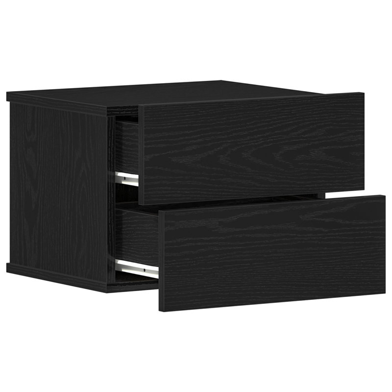 Aumiller 40cm W Manufactured Wood Bedside Table, 1, Black Oak