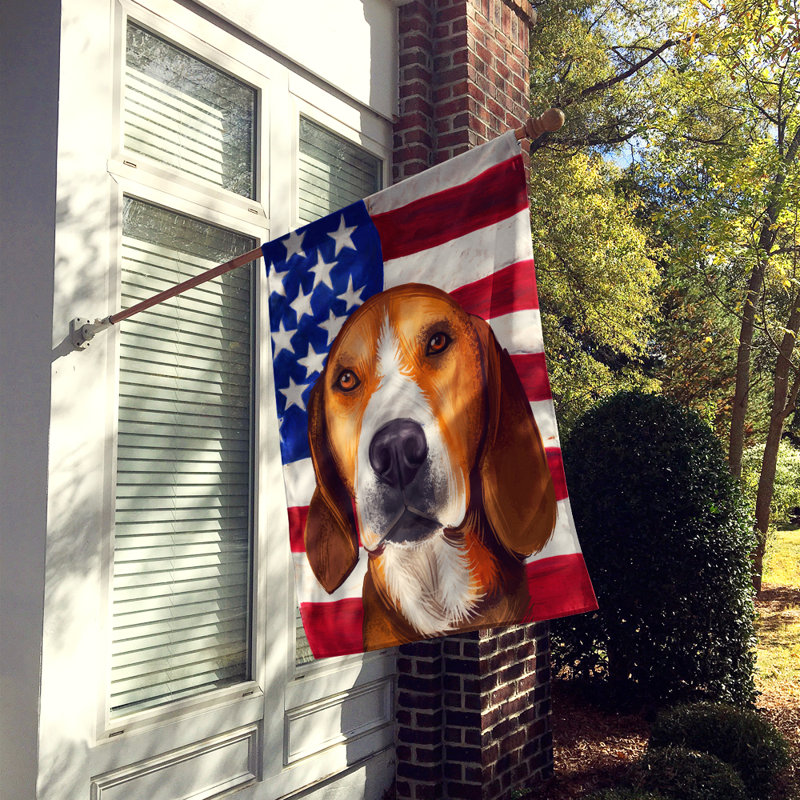 Polyester à 2 côtés 28 x 40 po drapeau maison, Chien courant de Hamilton