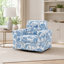 Floral Upholstery Degree Rotation Single Sofa Chair for Living Room, Bedroom, Office