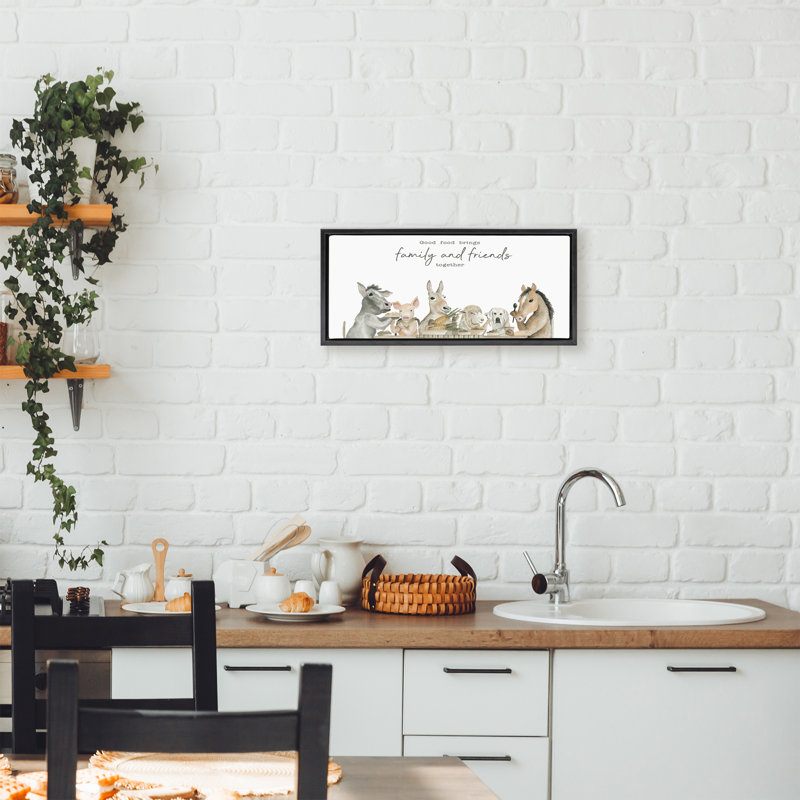 Good Food apporte un cadre flottant familial, design par Cindy Jacobs, H 11 po x l 25 po, Cadre flottant noir de jais