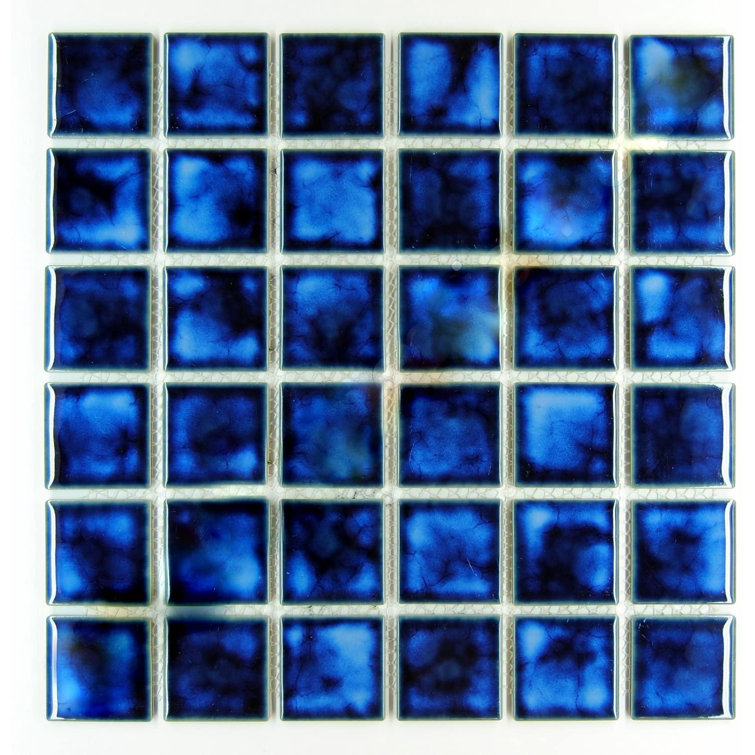Ocean Blue 2" Square Porcelain Mosaic Pool Tile