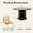 5-piece Round Pedestal Dining Set With Cane Back Cantilever Chairs-19417479