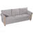 Farmhouse Style Sofa with Wooden Accents and PP Cotton Filling