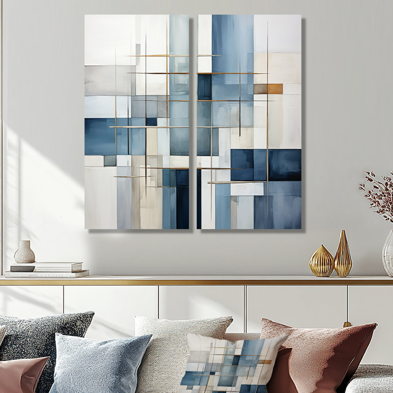 Coleon - art mural moderne blanc, H 32 po x l 32 po, Toile tendue, Ne s’applique pas