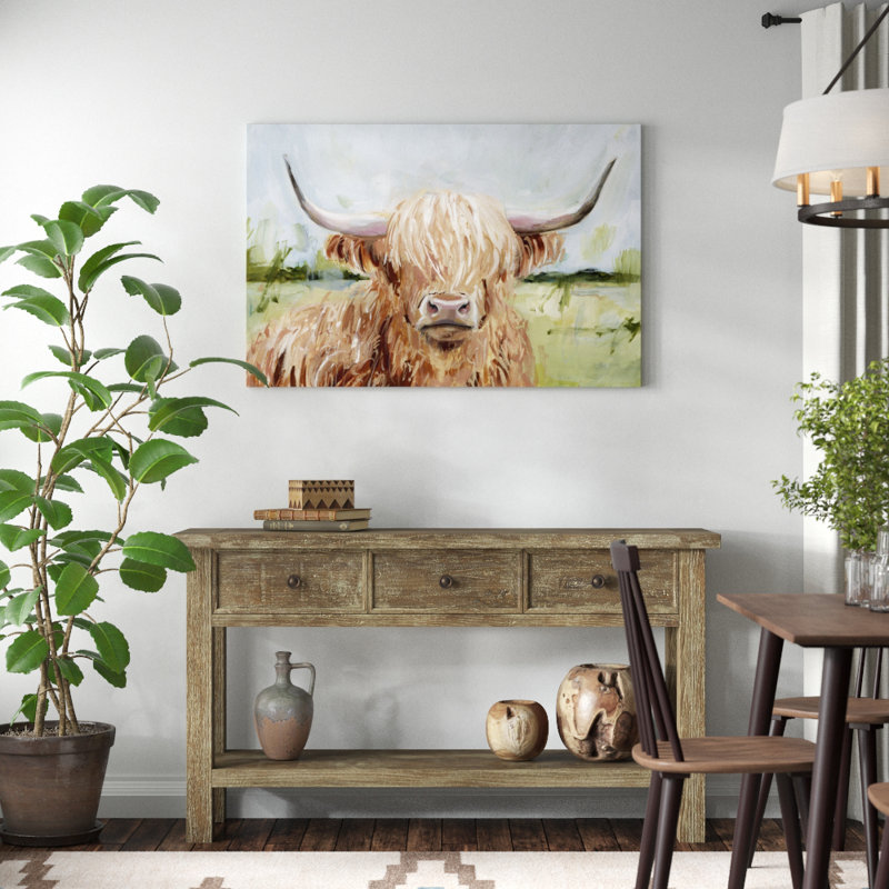 «Highland Grazer II» par Victoria Borges, reproduction d'art sur toile, H 32 po x l 48 po, Toile tendue