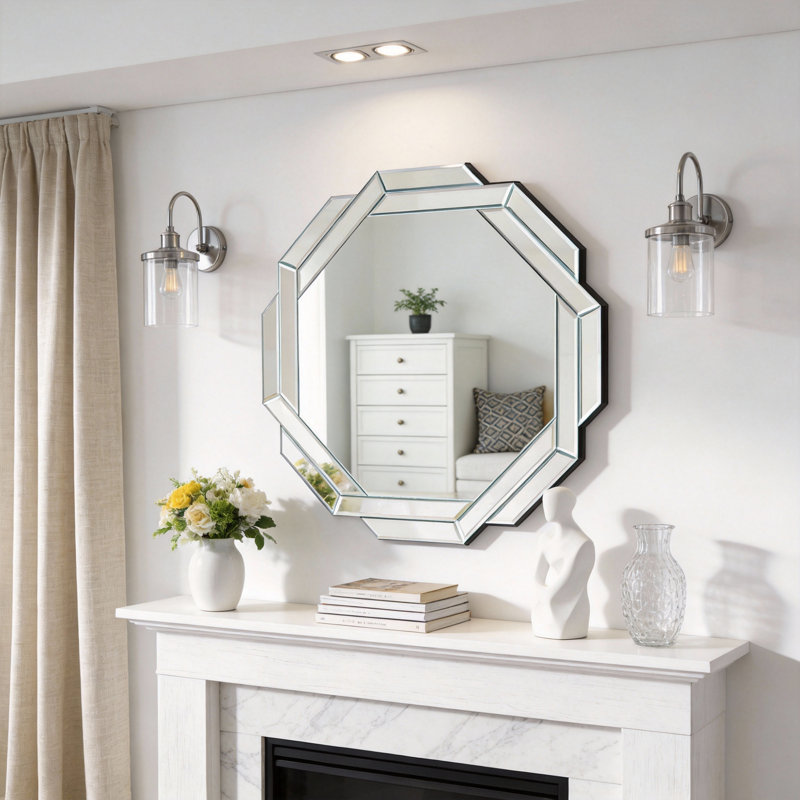 Miroir décoratif sans cadre biseauté sans cadre
