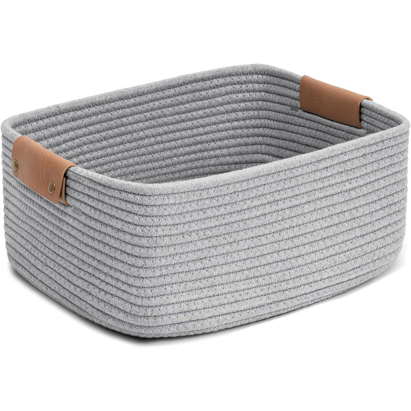 Highland Dunes Decorative Basket, Grey