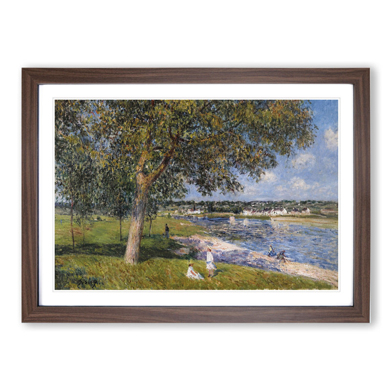 Walnut Tree in a Thomery Field by Alfred Sisley - Picture Frame Painting, 36cm H x 48cm W x 2cm D, Walnut