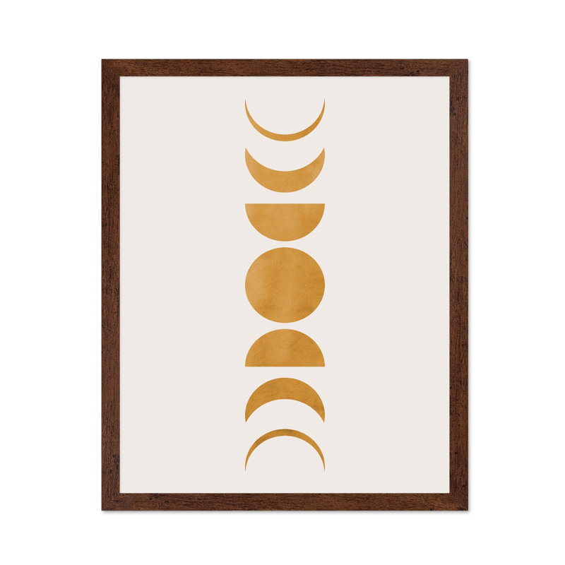 Phases de la lune no 1, 11"H x 14"W, Affiche, Brown Framed